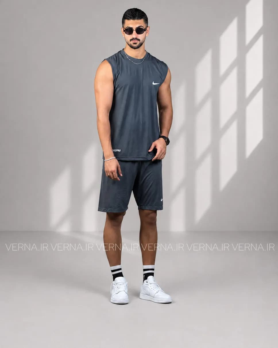 ست حلقه ای و شلوارک مردانه سوزنی NIKE PRO — تصویر ۳