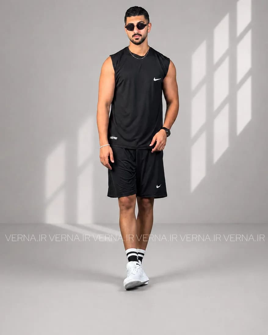 ست حلقه ای و شلوارک مردانه سوزنی NIKE PRO