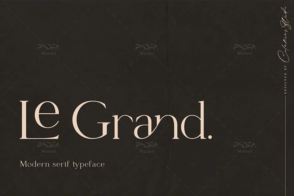 فونت انگلیسی سریف لیگاتور Le Grand مناسب برای طراحی