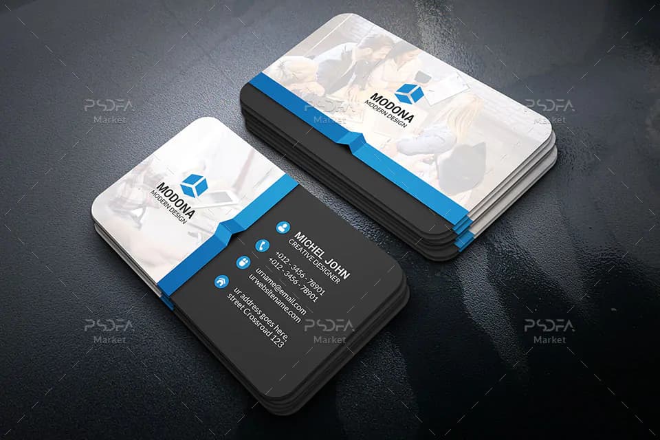 فایل PSD کارت ویزیت شرکتی لایه باز برای فتوشاپ