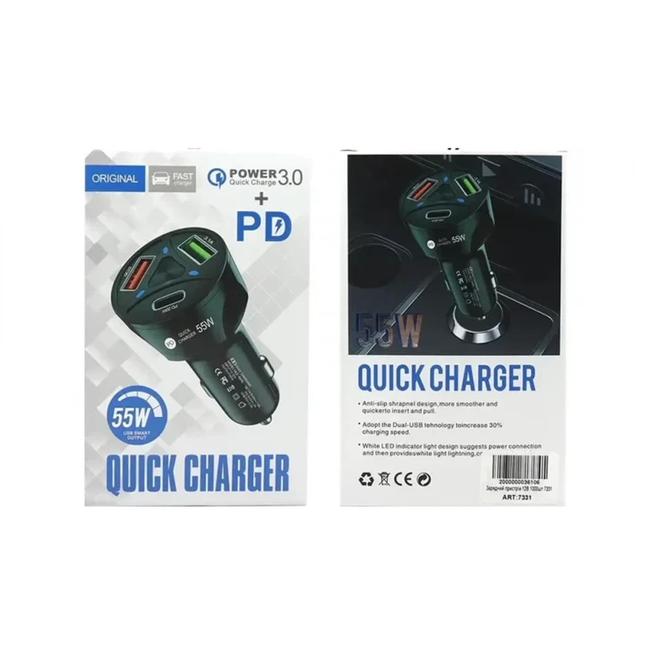 شارژر فندکی PD و فست سه پورت مدل TYJP 55W – مشکی – RH — تصویر ۵