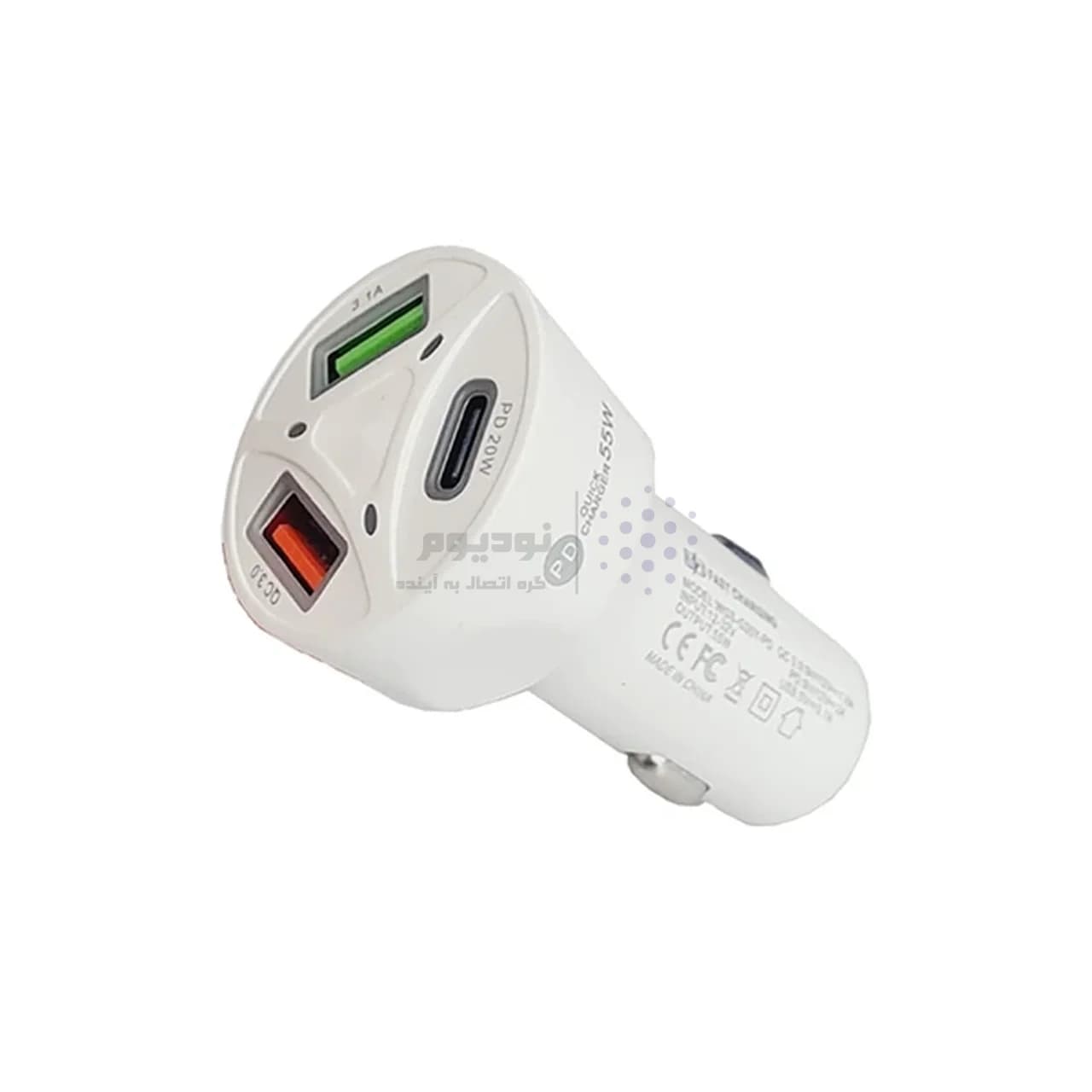 شارژر فندکی PD و فست سه پورت مدل TYJP 55W – سفید – RH — تصویر ۷