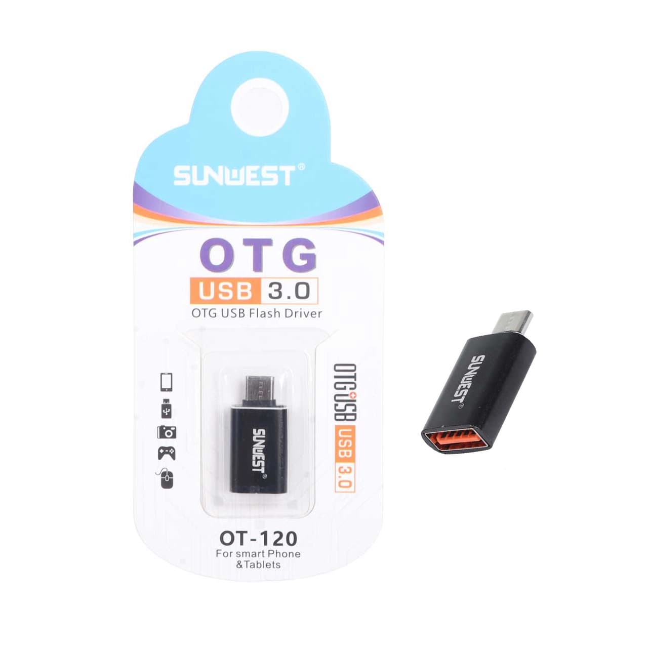 تبدیل SunWest Type-C To USB3.0 مدل OT-120 – مشکی – TCO