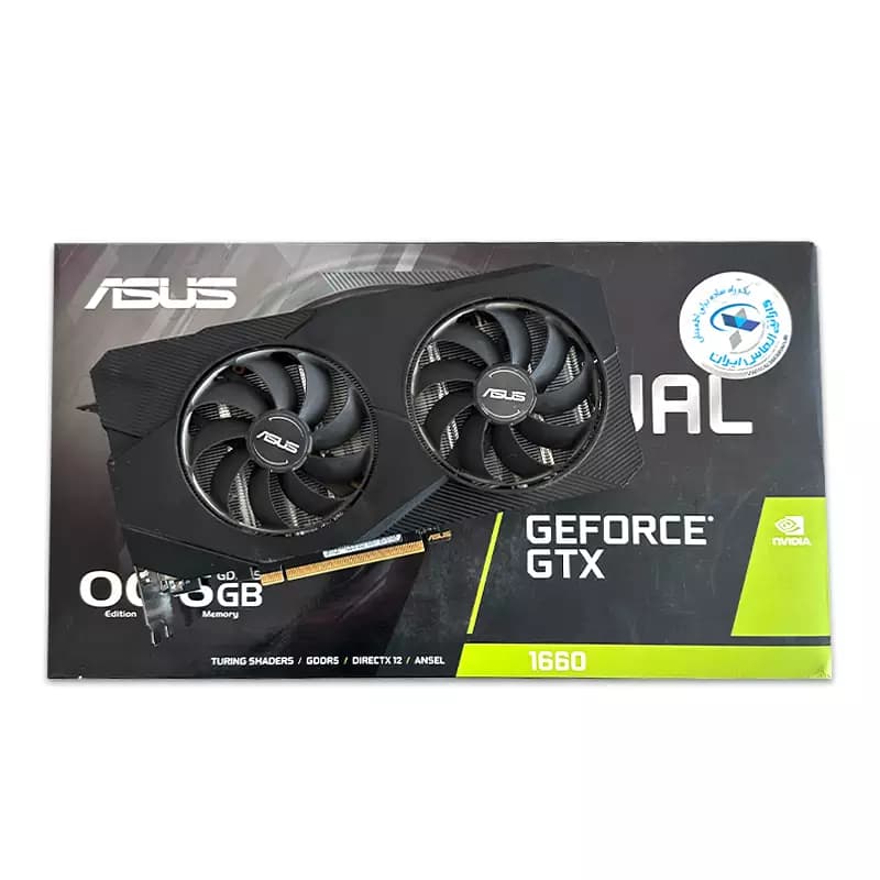 کارت گرافیک ایسوس ASUS GTX 1660 DUAL OC EVO 6G GDDR5 استوک