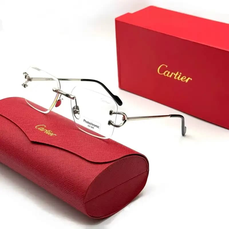 عینک فتوکرومیک و آفتابی کارتیر Cartier مدل 2166 فریم لس مربعی