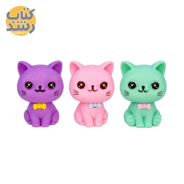 پاک کن سرمدادی فانتزی طرح گربه بسته 3 عددی