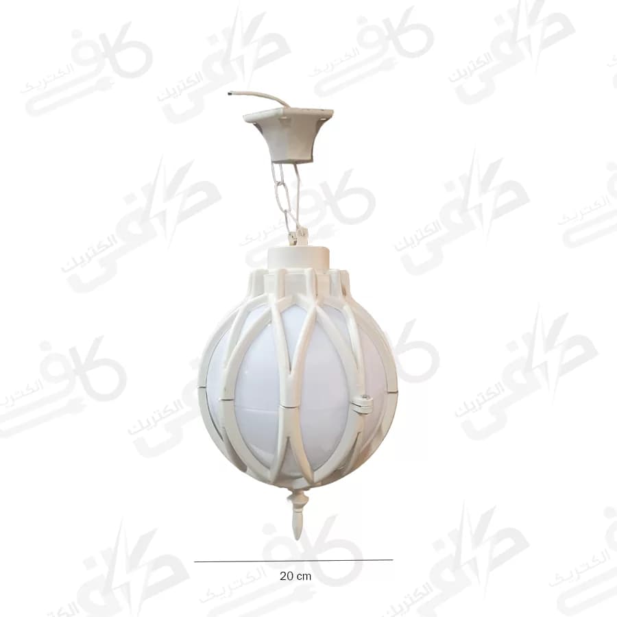 چراغ دیواری توپی حفاظ دار سفید