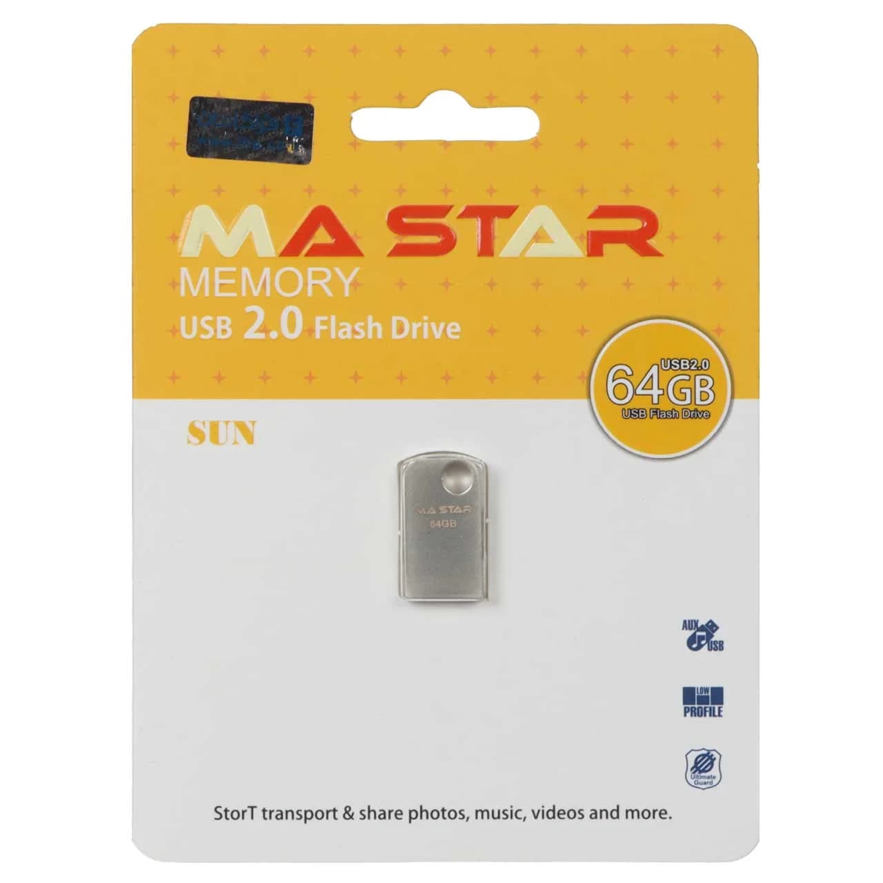 MA Star Sun USB 2.0 Flash Memory – 64GB – نقره ای (گارانتی فراگامان)