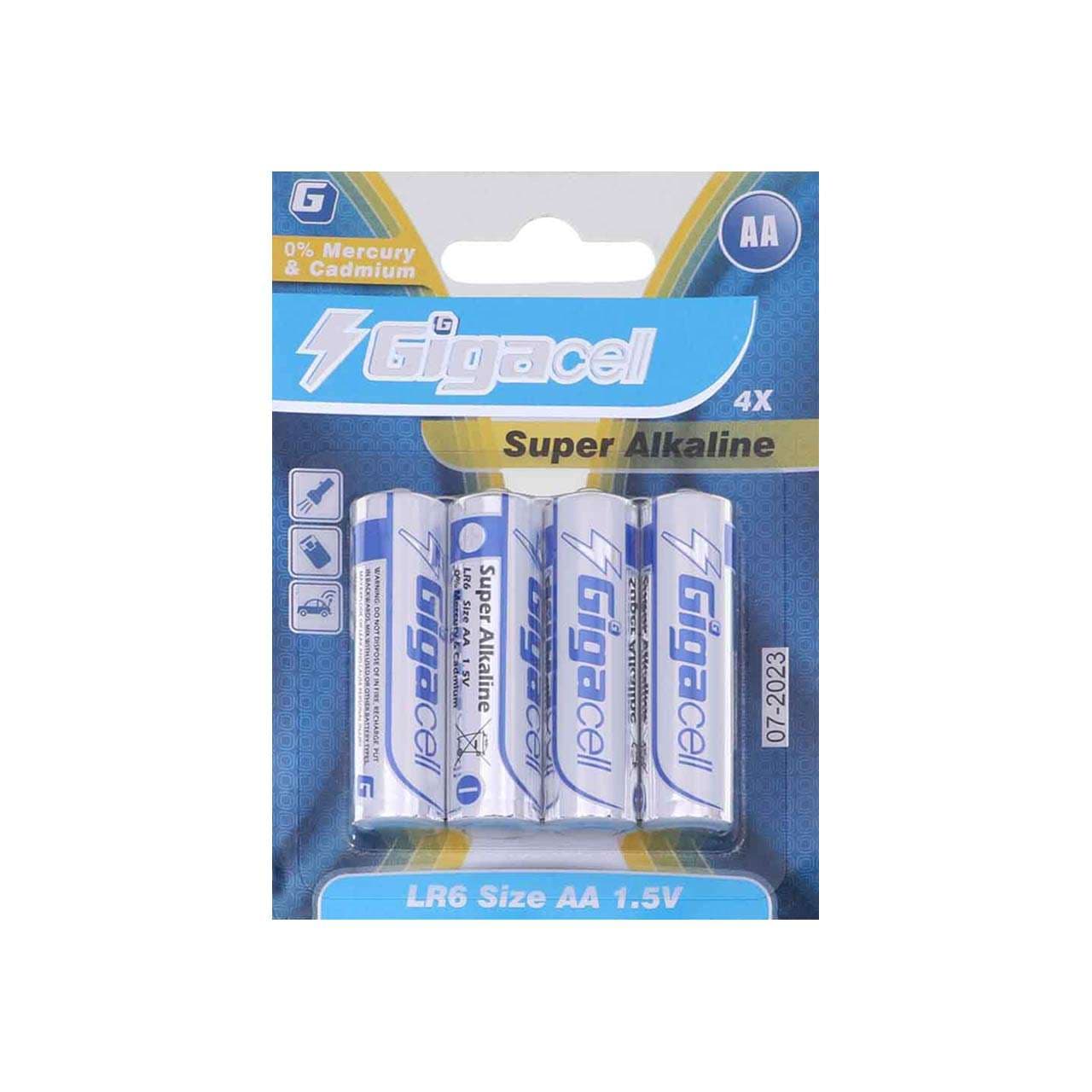 باتري قلمي گيگاسل مدل Gigacell Super Alkaline-AA بسته 4 عددي