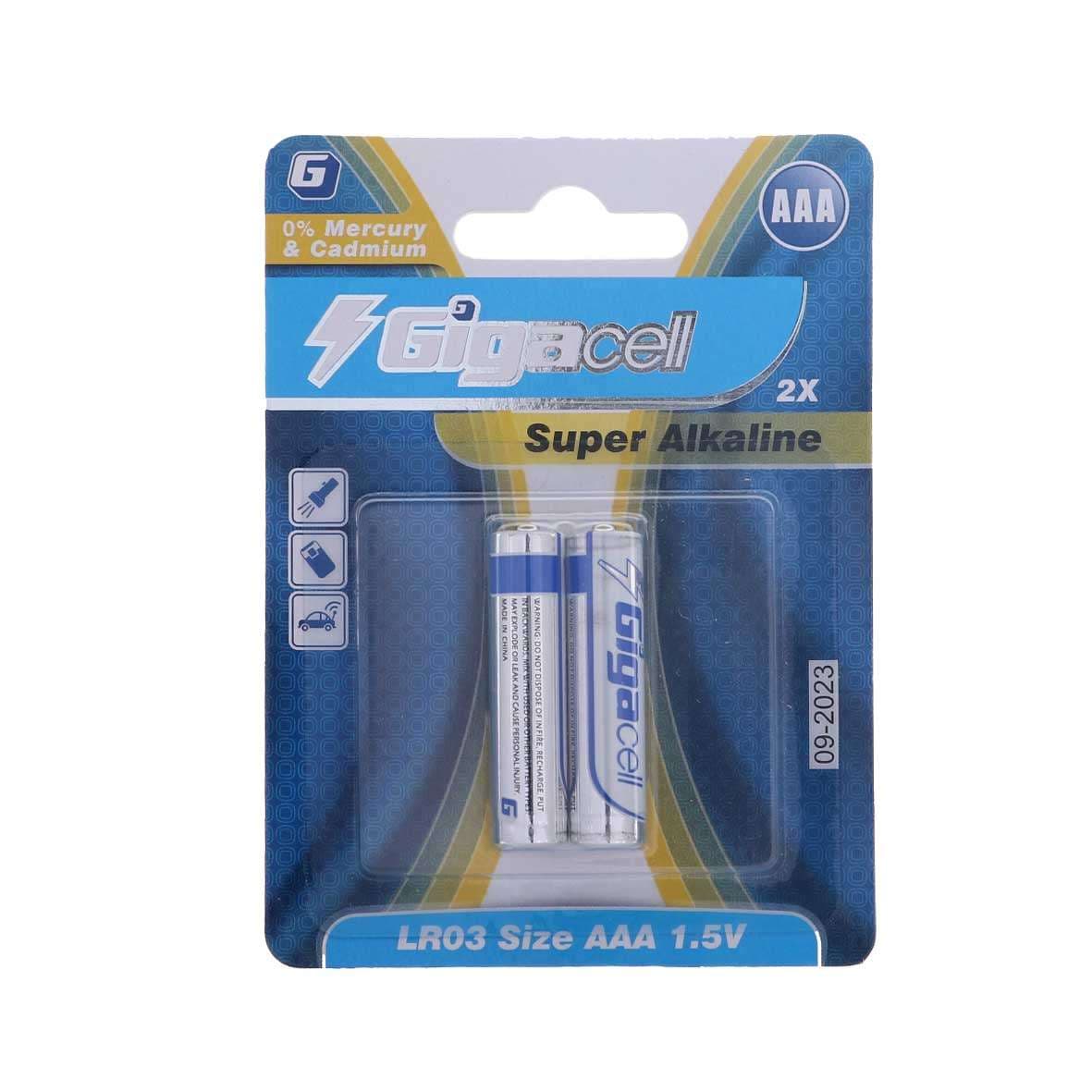 باتری نیم قلمی گیگاسل مدل Gigacell Super Alkaline بسته 2 عددی