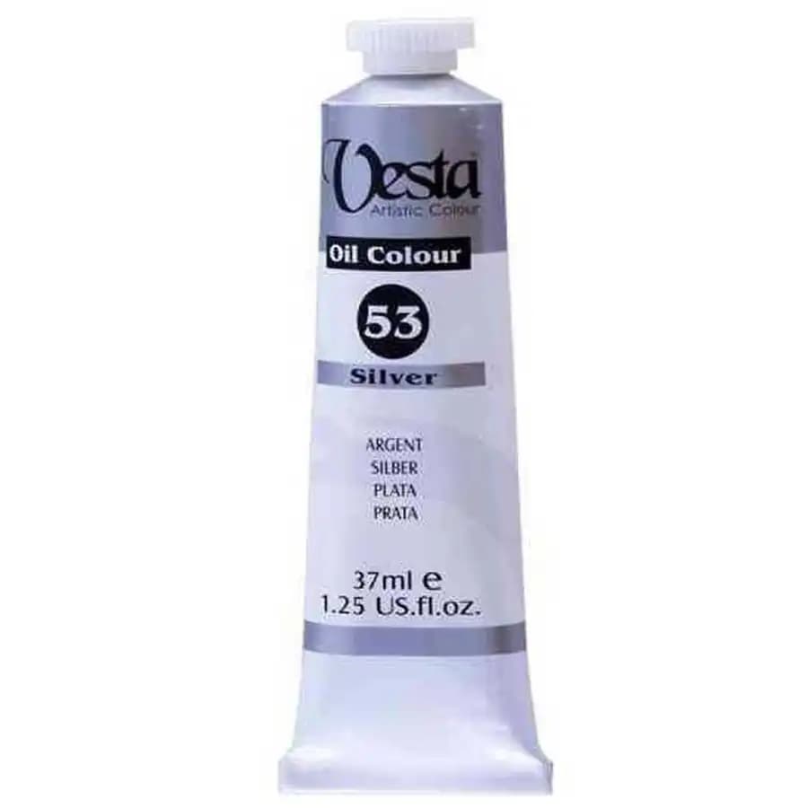 رنگ روغن وستا رنگ Silver کد 53 حجم 37 میلی لیتر