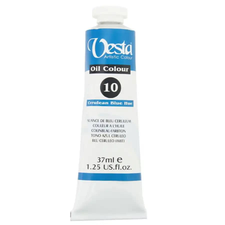رنگ روغن وستا رنگ Cerulean Blue Hue کد 10 حجم 37 میلی لیتر