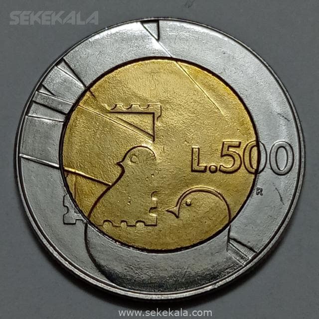 سکه کلکسیونی ۵۰۰ لیره دوفلزی سان مارینو ۱۹۹۰ (بسیار کمیاب)