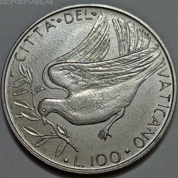 سکه 100 لیره بسیار کمیاب واتیکان ۱۹۷۷ (UNC)