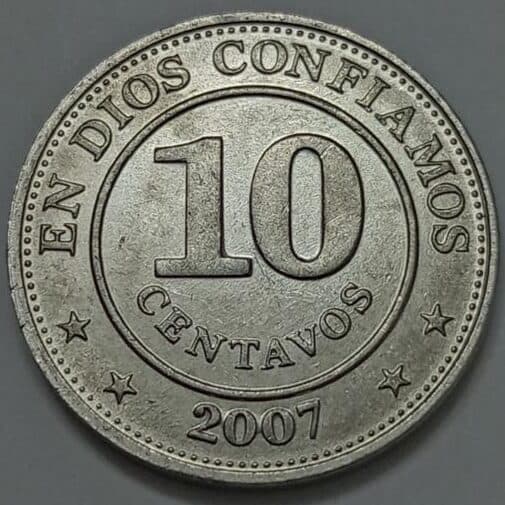 سکه کلکسیونی ۱۰ سنتاوو کمیاب نیکاراگوئه 2007 (UNC)