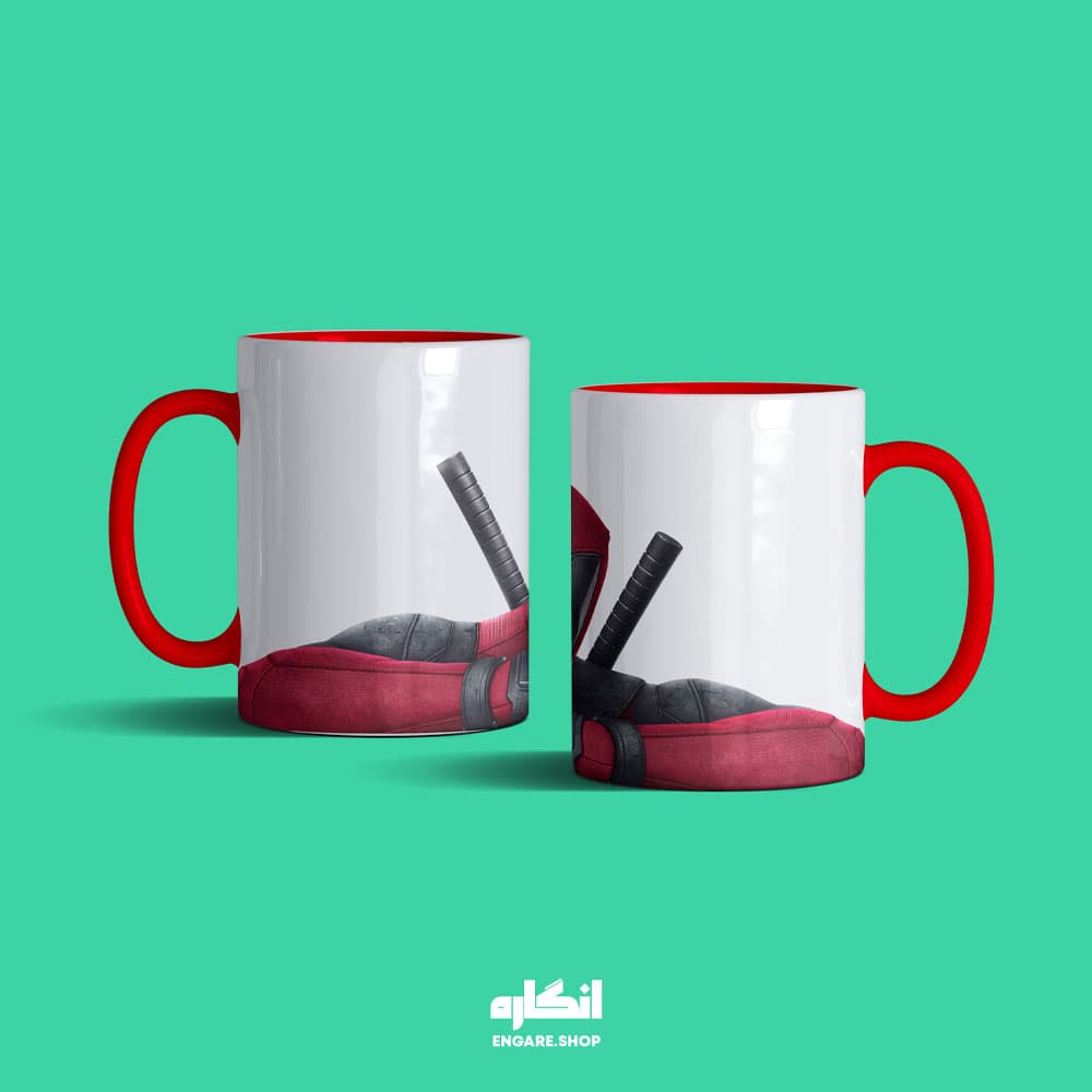 ماگ دسته و داخل رنگی Deadpool کد ENM149