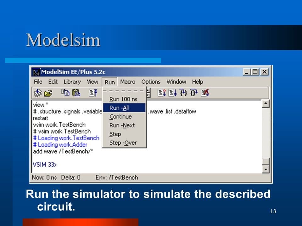 نرم افزار ویندوز Modelsim 5.2C
