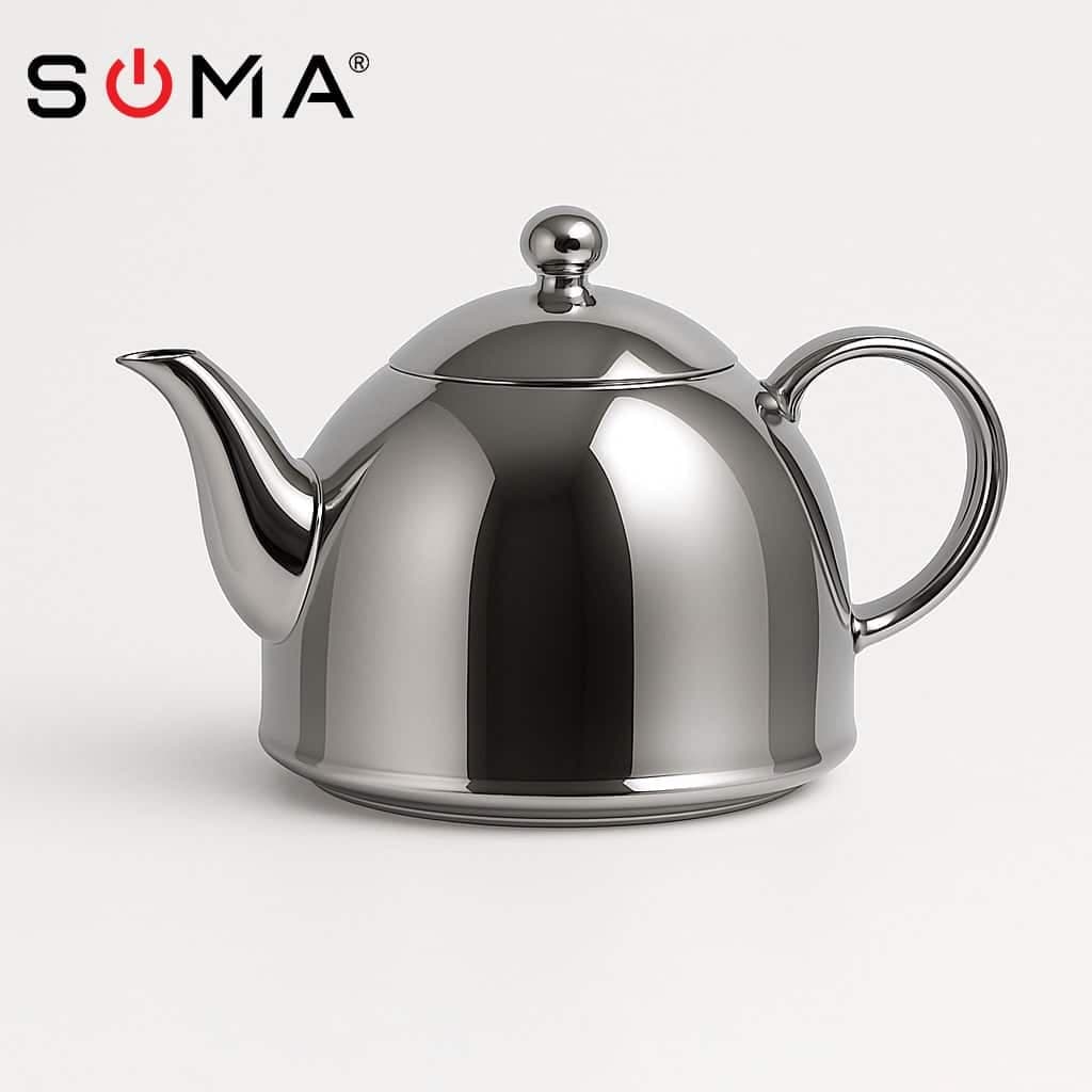قوری تک نقره ای ساده چینی 1 لیتر «ارسال رایگان»