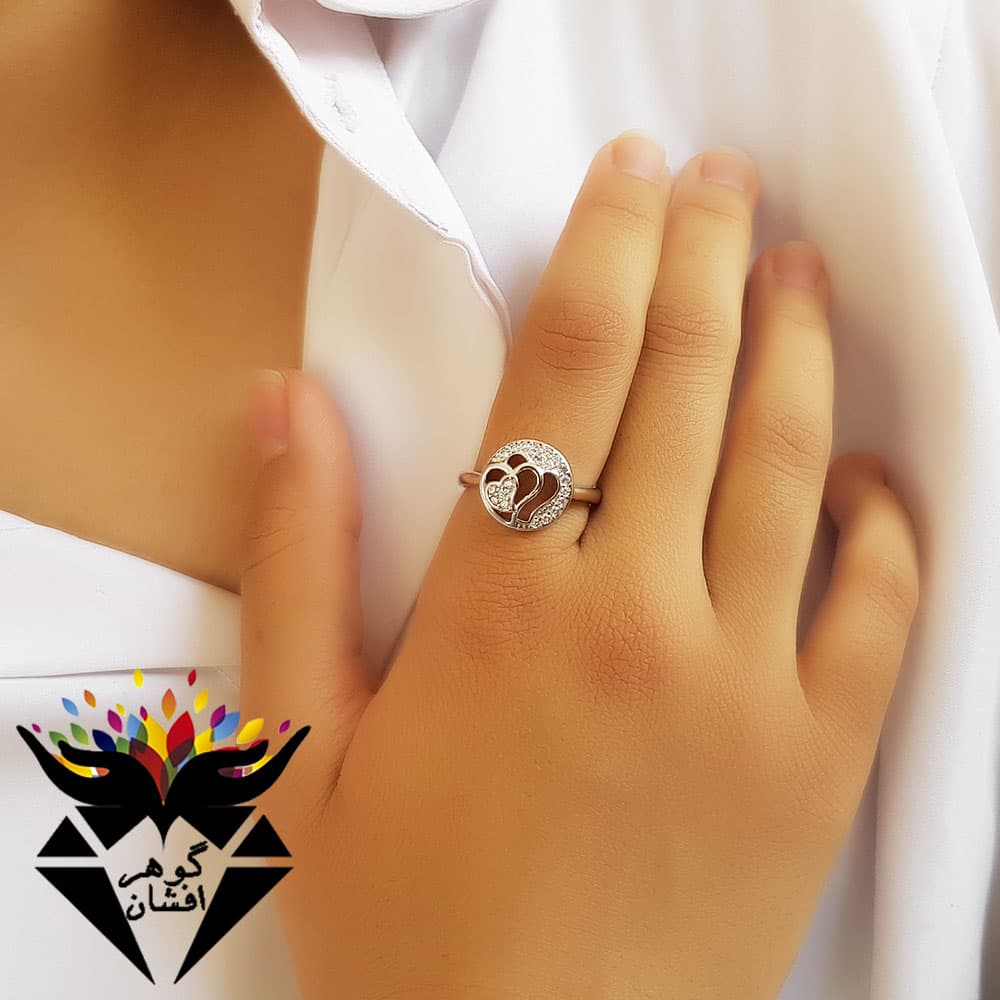 انگشتر نقره تایلندی مینیمال زنانه طرح قلب R3264