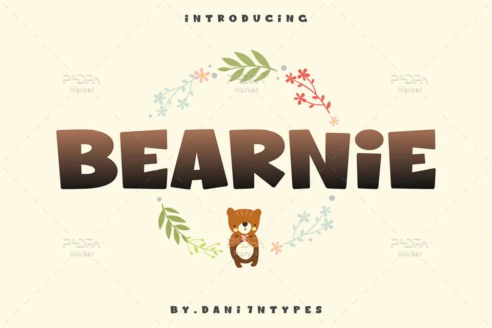 فونت انگلیسی کارتونی و کودکانه Bearnie مناسب برای طراحی