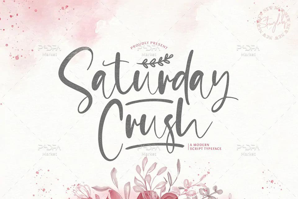 فونت رمانتیک و عاشقانه دستنویس انگلیسی Saturday Crush