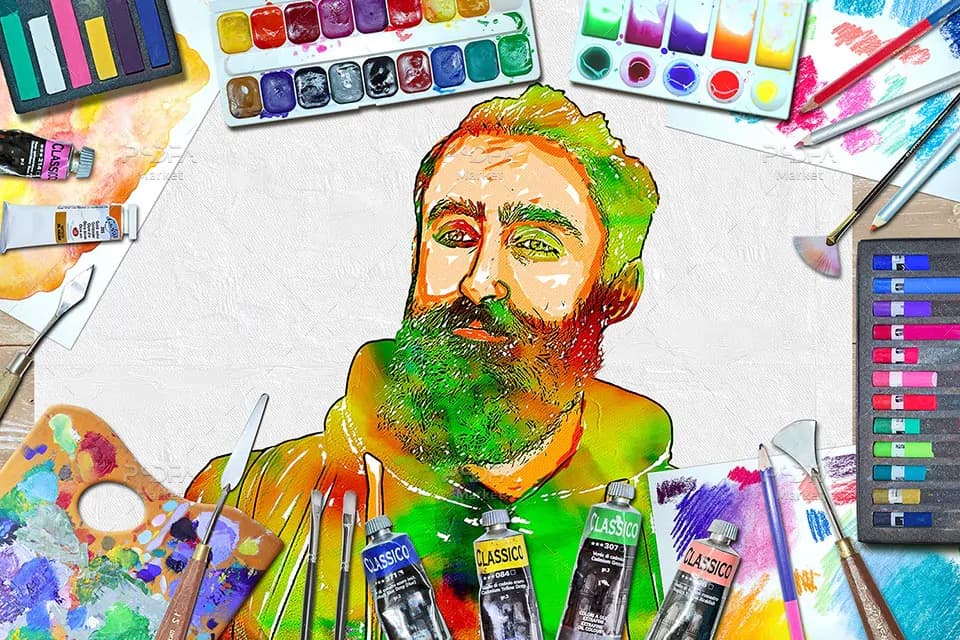 اکشن فتوشاپ تبدیل عکس به تصاویر هنری آبرنگی در فتوشاپ