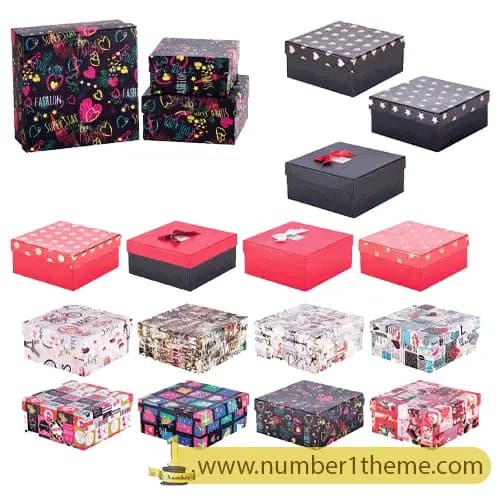 جعبه کادویی مربع در 3 سایز کد 65