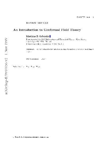دانلود کتاب An Introduction to Conformal Field Theory