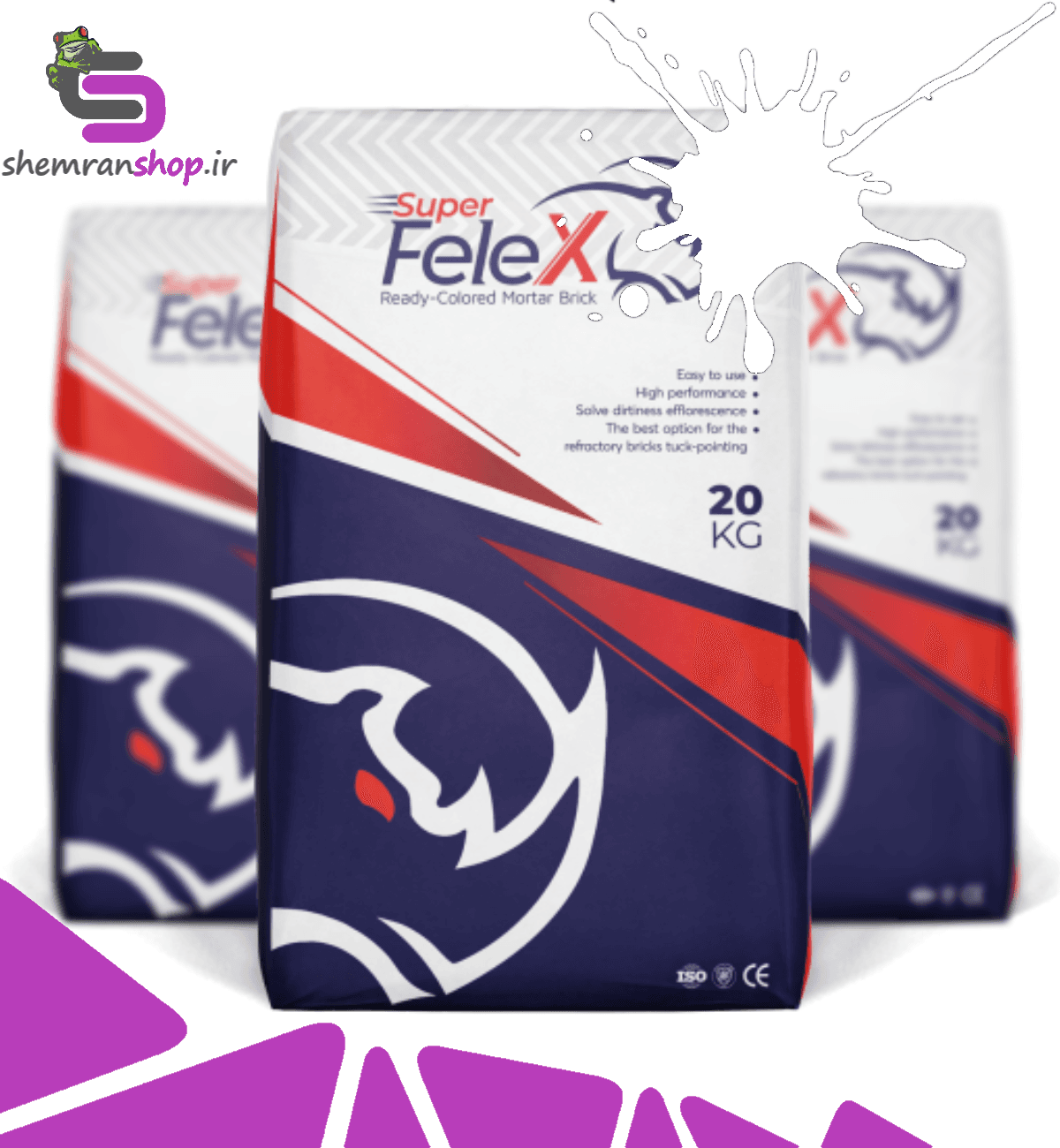 کد C106 – پودر بندکشی آجر فلکس سفید FELEX
