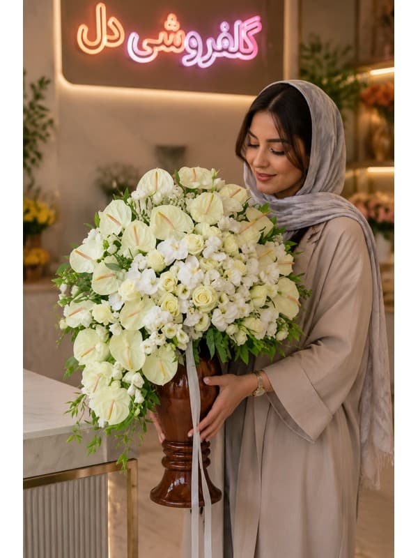 سبد گل روز عشق با رز قرمز برای هدیه ولنتاین