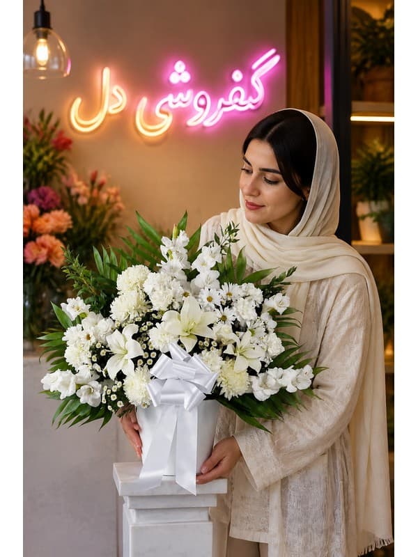 سبد گل روز مرد با آنتوریوم برای تبریک رسمی و صمیمی