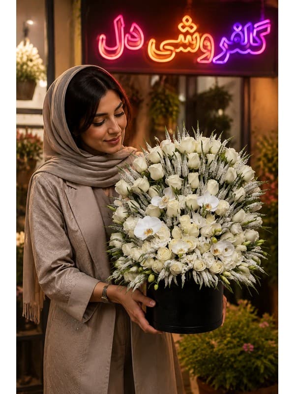 سبد گل روز وکیل با رز برای تبریک رسمی و حرفه‌ای