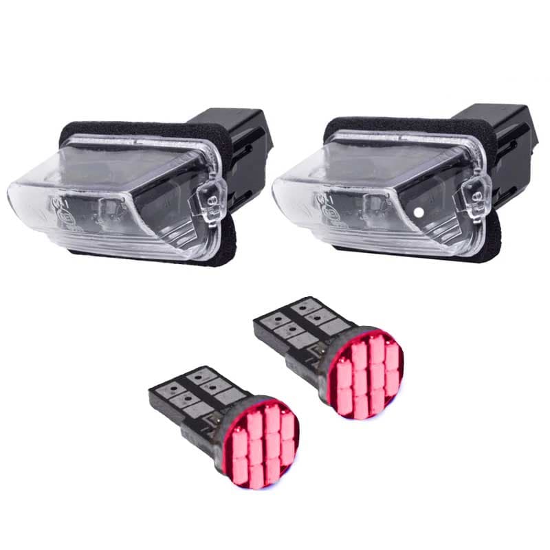 چراغ پلاک خودرو قطعه سازان کبیر مدل EK-PARSRED-3010361 مناسب برای پژو پارس به همراه لامپ مجموعه 4 عددی