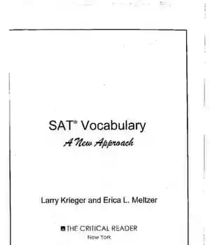 دانلود کتاب SAT Vocabulary: A New Approach