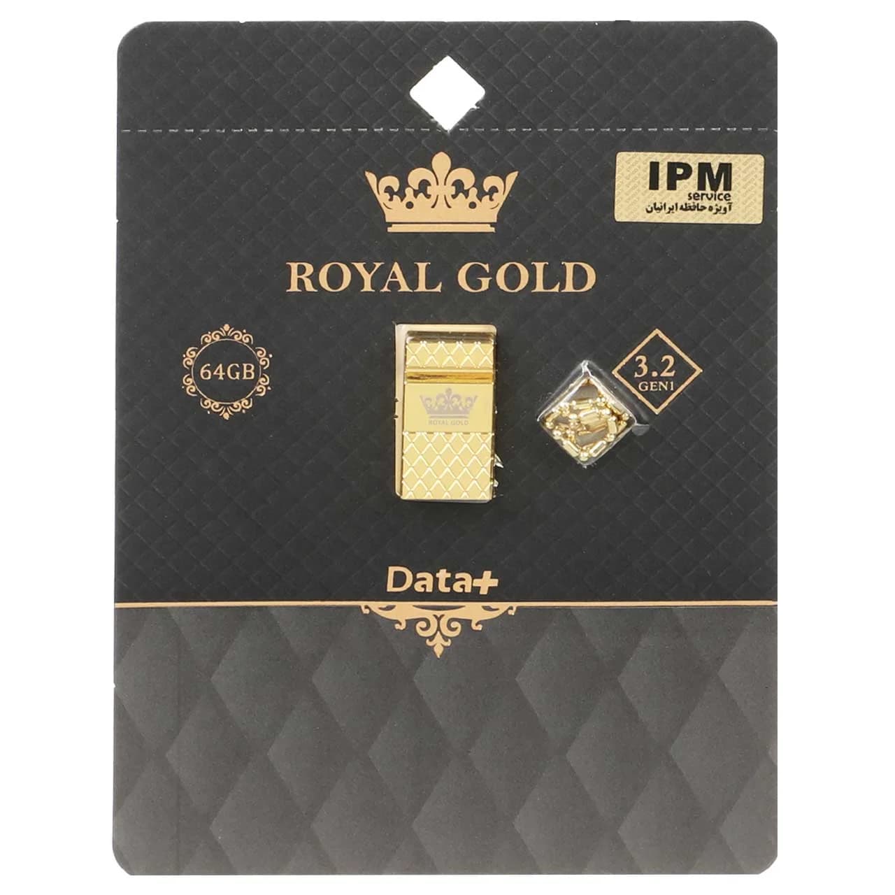 Data Plus Royal Gold USB3.2 Flash Memory – 64GB طلایی (گارانتی مادام العمر IPM)