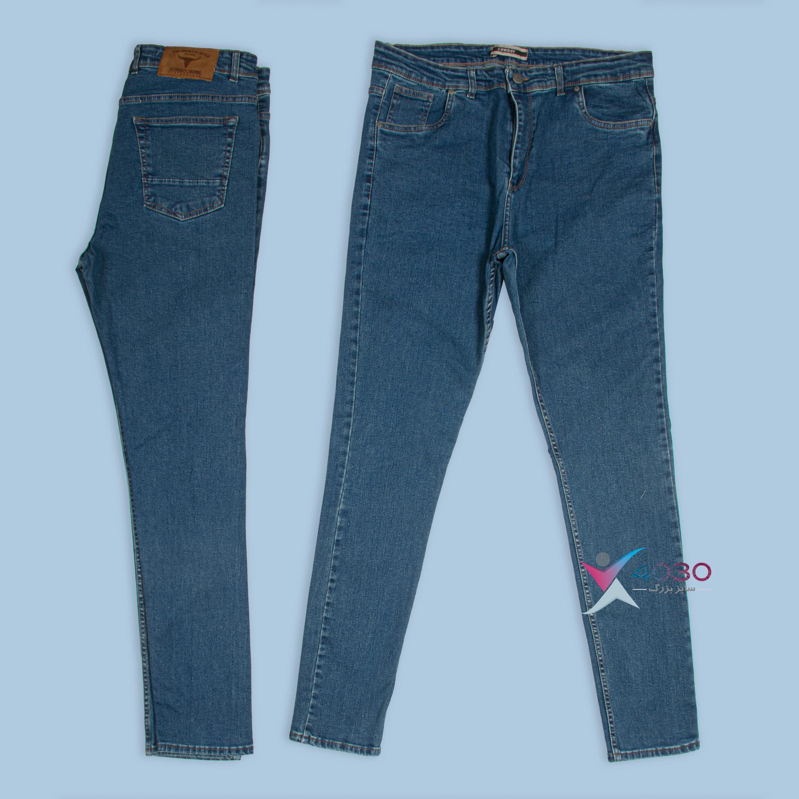 شلوار جین Navy Blue سایزبزرگ ( 4436 )