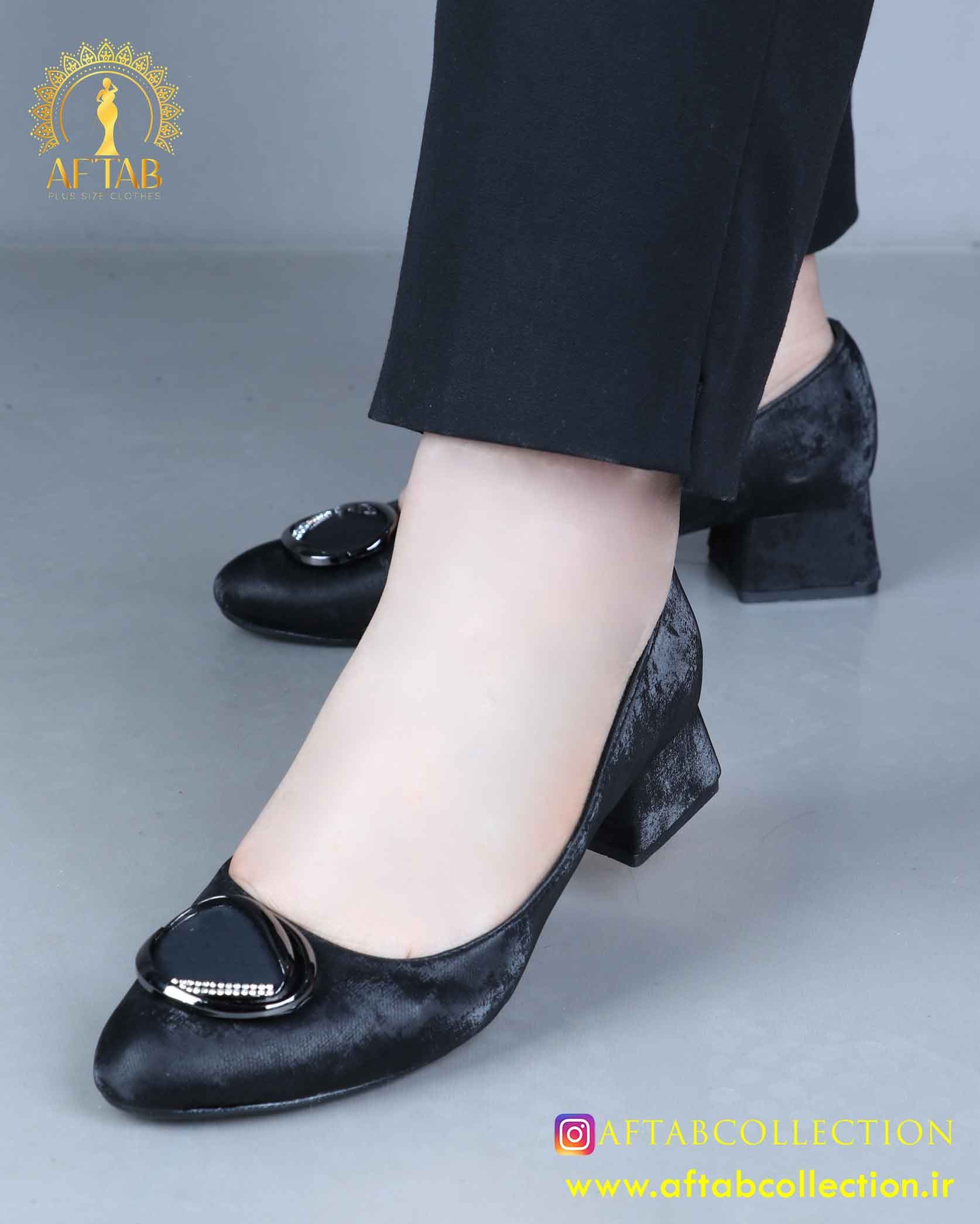 کفش مجلسی ساتن سگک دار پابزرگ 6203