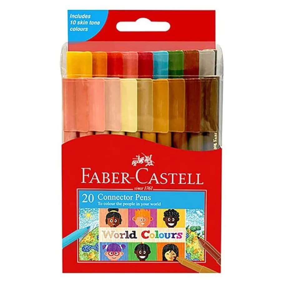 ماژیک کانکتور رنگ آمیزی 20 رنگ فابر کاستل مدل WORLD COLOURS