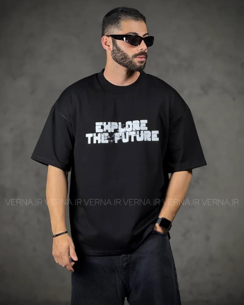 تیشرت مردانه باکسی EXPLORE THE FUTURE