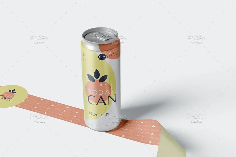 موکاپ قوطی آلومینیومی رانی و نوشیدنی خنک Chilled Soda Can Mockups