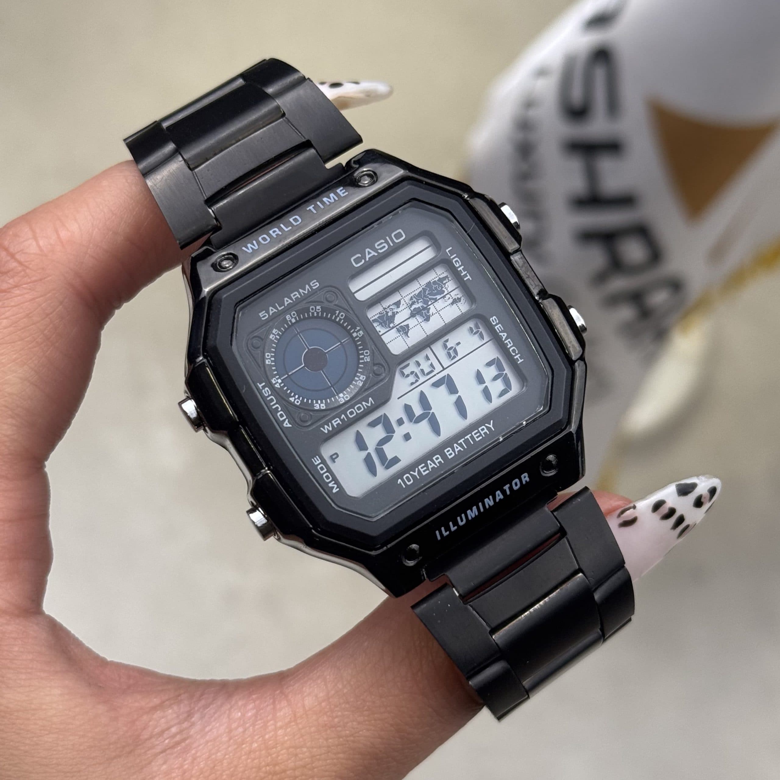 ساعت کاسیو دیجیتالی مشکی Casio AE-1200-KK — تصویر ۶