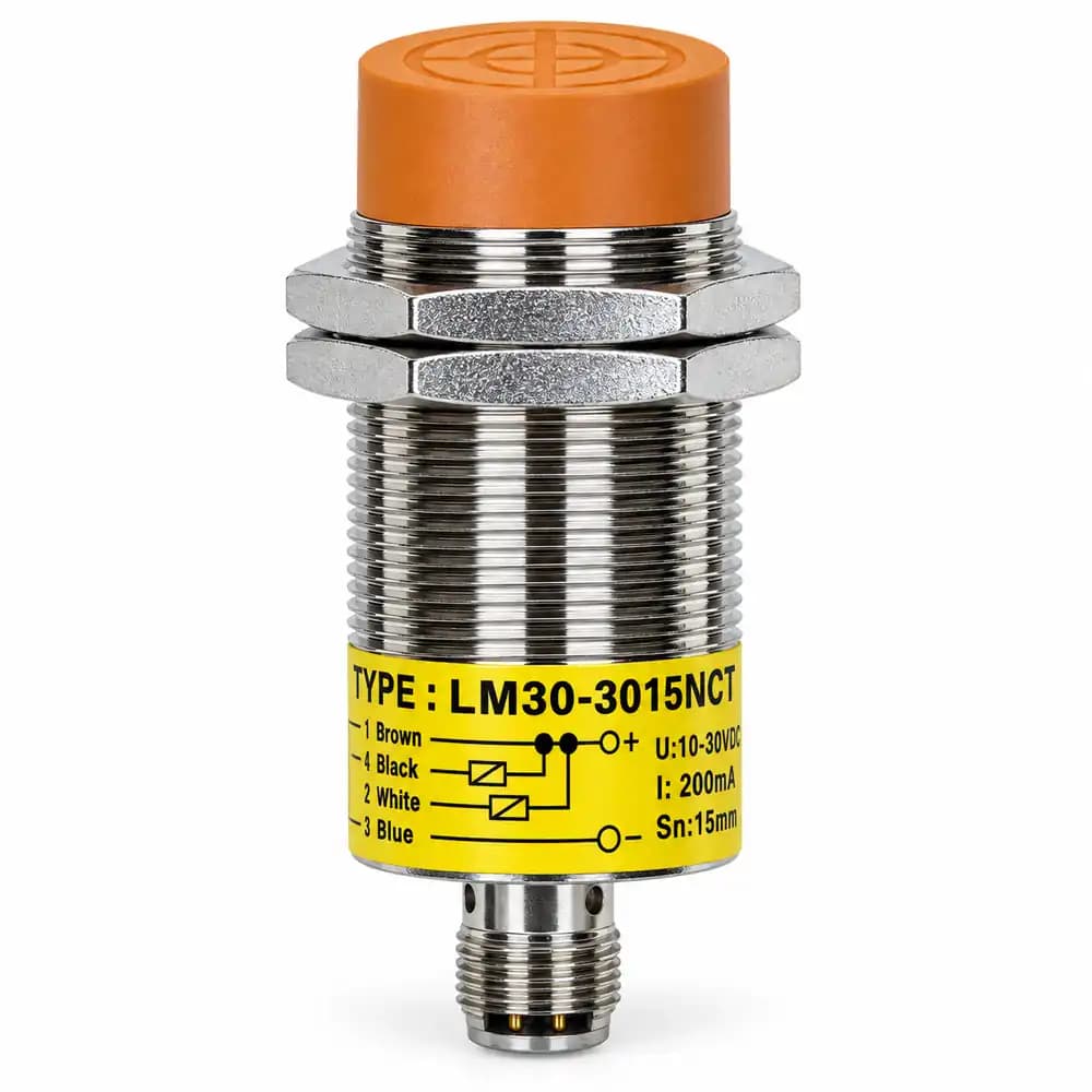 سنسور القایی LM30-3015NCT کانکتوری M30 تشخیص ۱۵ میلی‌متر NPN