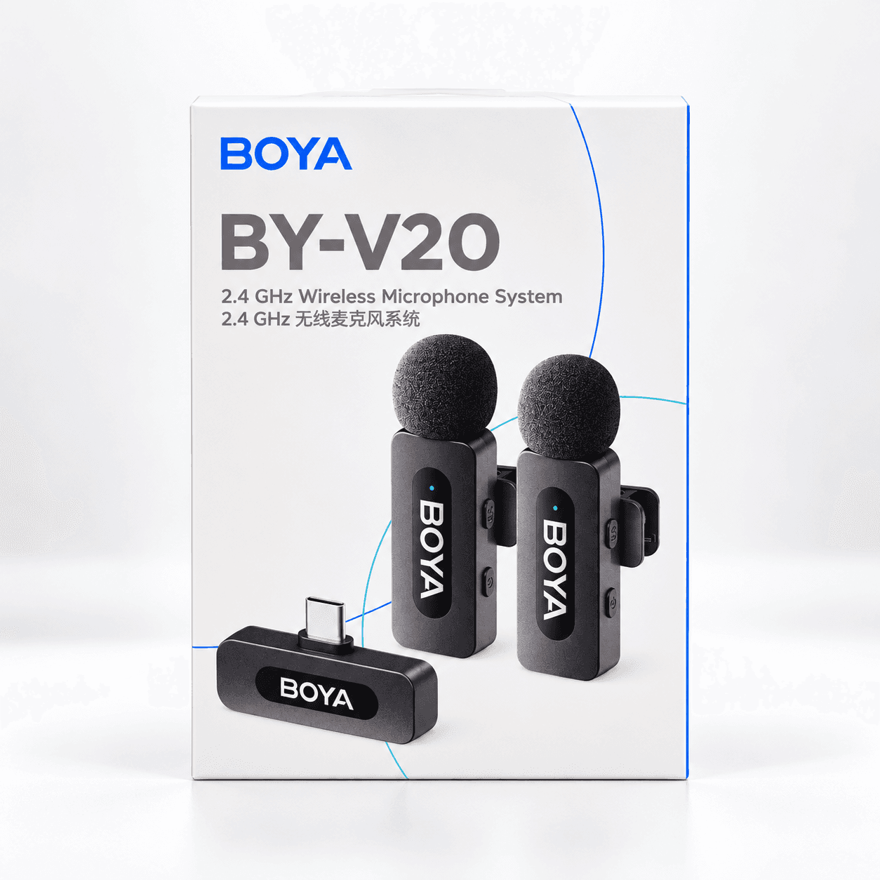 میکروفون یقه‌ای بی‌سیم دوکاربره بویا (BOYA) مدل BY-V20 رابط تایپ سی