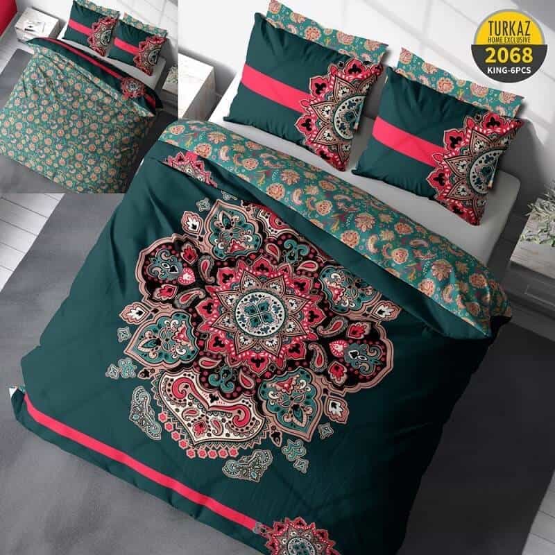 سرویس روتختی طرح اسلیمی برند Turkaz دو نفره کد 2068
