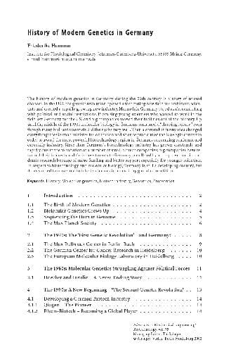 دانلود کتاب History of Modern Genetics in Germany