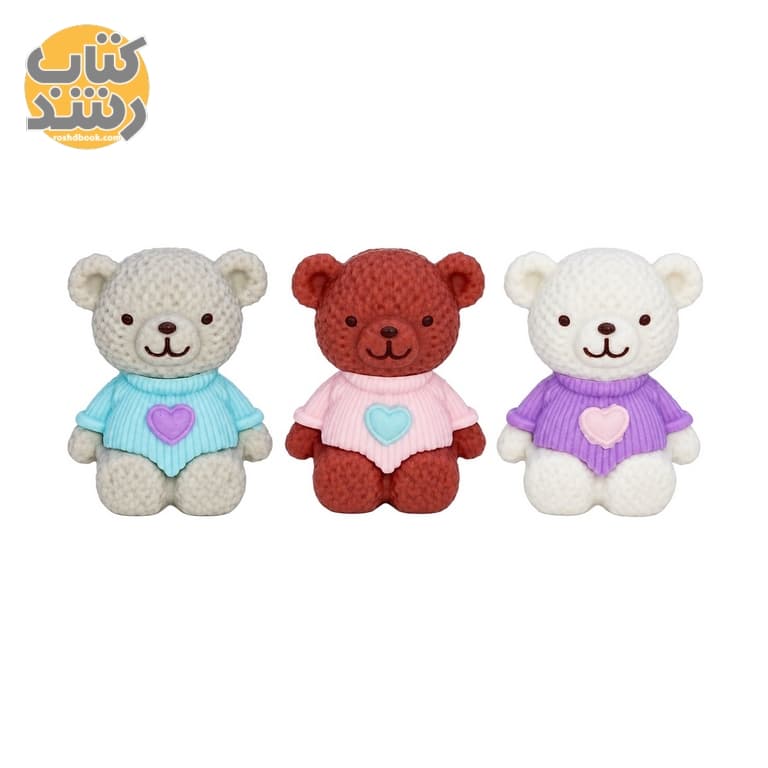 پاک کن سرمدادی فانتزی طرح خرس بسته 3 عددی