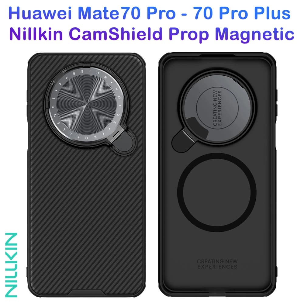 قاب ضد ضربه مگنتی کمرا استند Huawei Mate 70 Pro Plus مارک نیلکین مدل Camshield Prop Magnetic