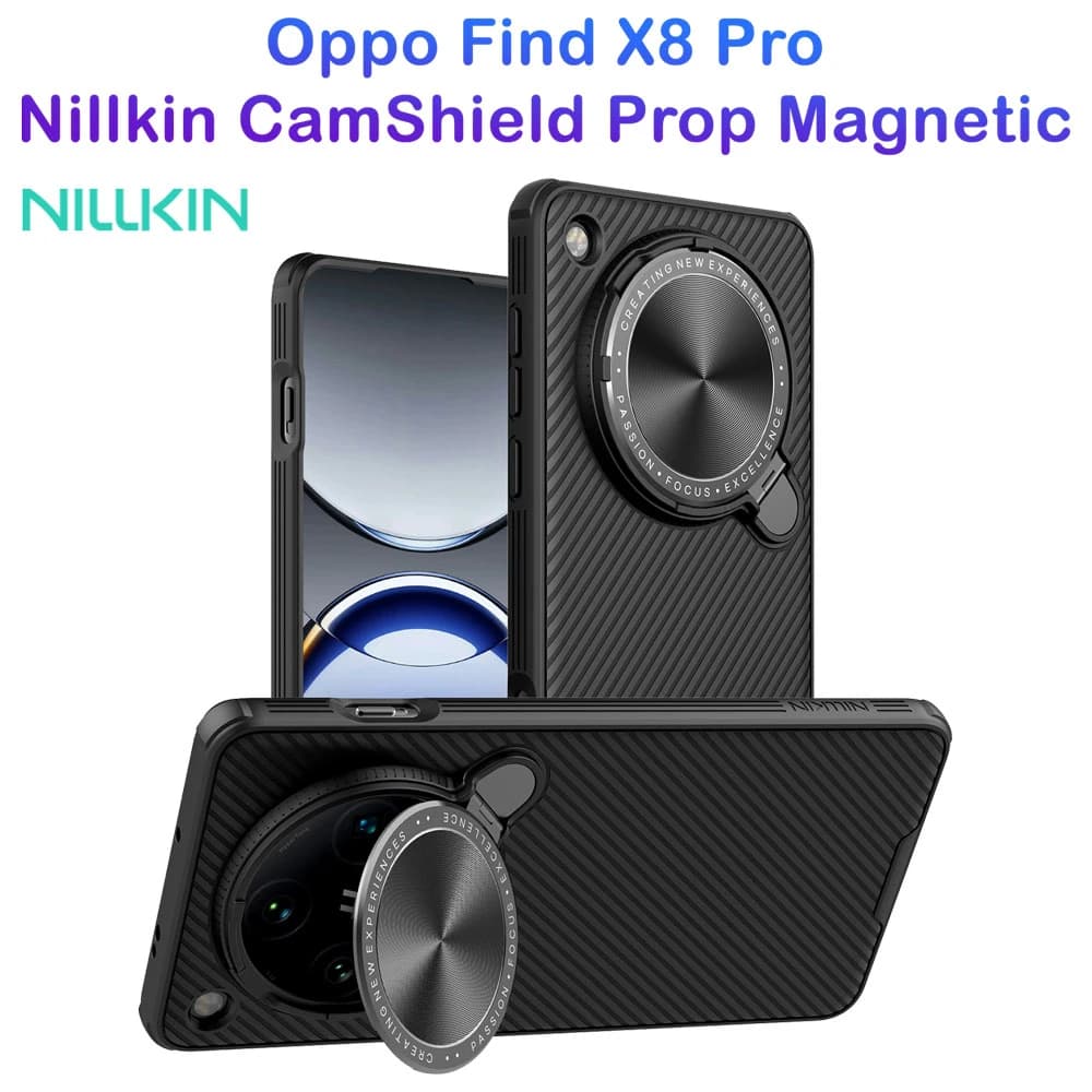 قاب ضد ضربه مگنتی کمرا استند Oppo Find X8 Pro مارک نیلکین مدل Camshield Prop Magnetic