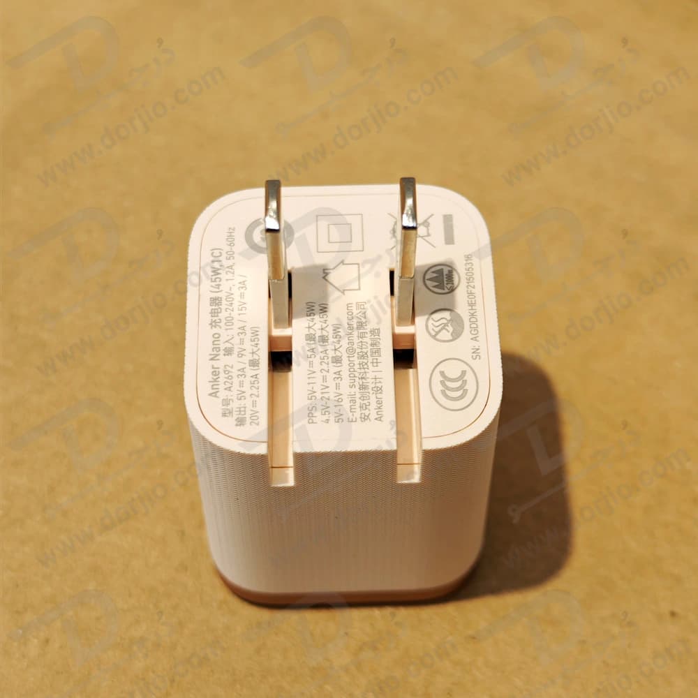 شارژر فست 45 وات هوشمند Anker مدل B2692 با کابل USB-C — تصویر ۸