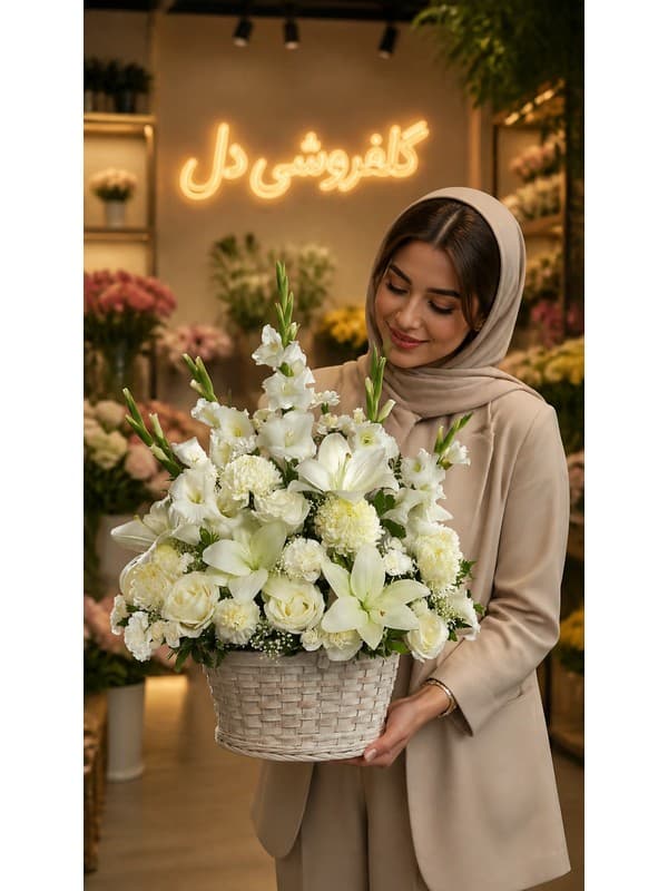 سبد گل تبریک عید با گل‌های بهاری برای دیدوبازدید نوروز